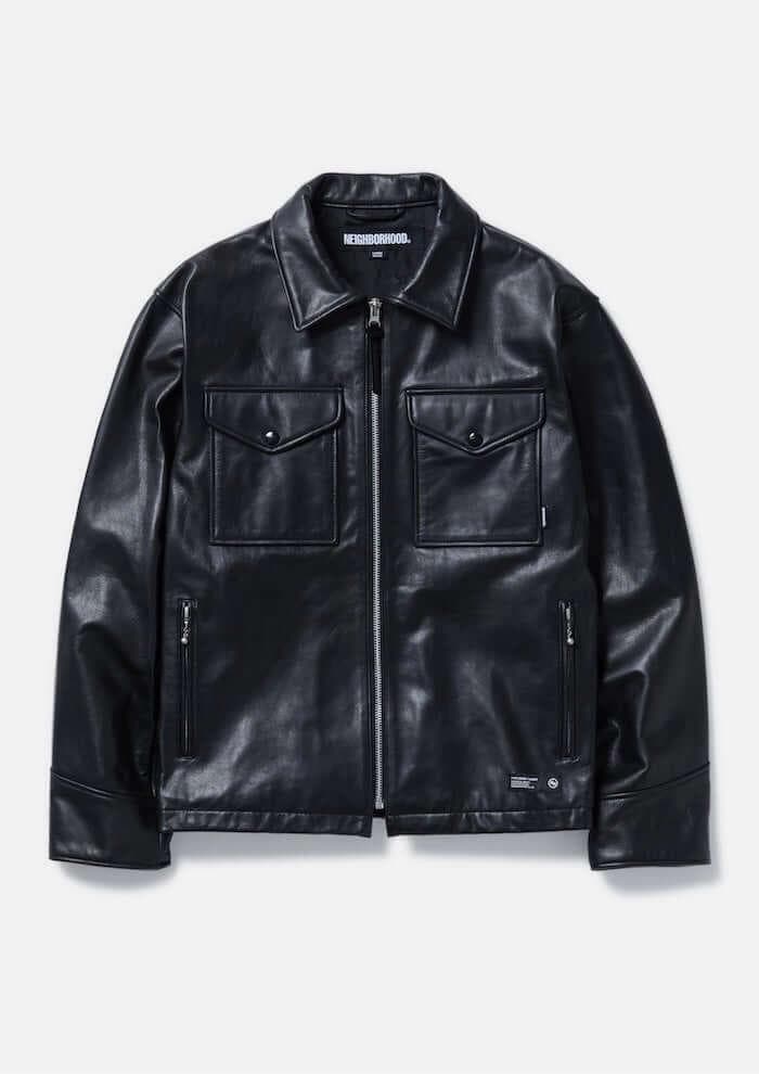 ジャケット・アウター NEIGHBORHOOD LEATHER PM JACKET L BLACK