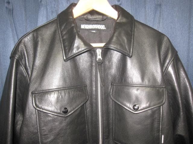 ジャケット・アウター NEIGHBORHOOD LEATHER PM JACKET L BLACK