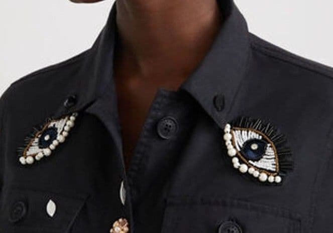 ♥新品未使用♥Desigual 刺繍＆メッセージ入りレディース モッズジャケット