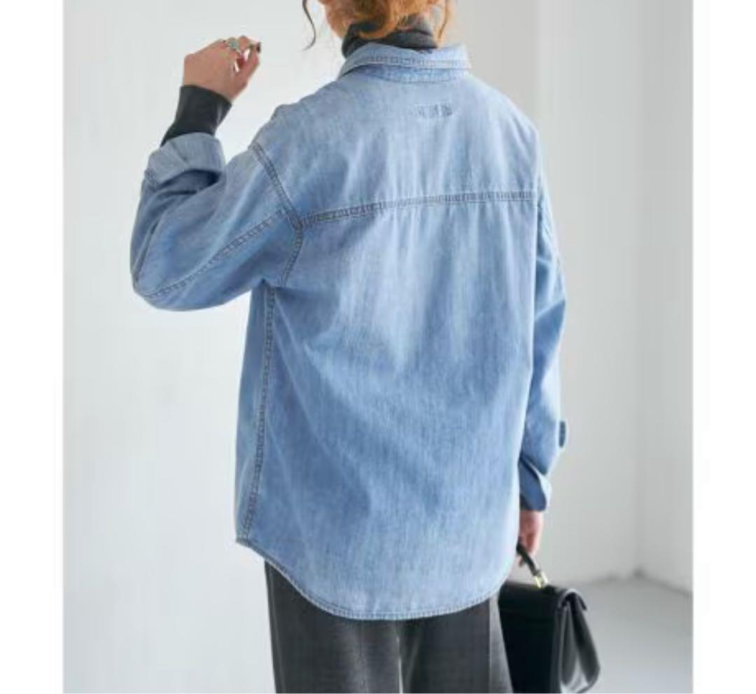 スピックアンドスパン ライトオンスデニムシャツ　2025