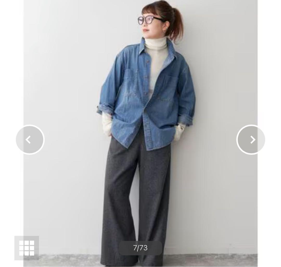 スピックアンドスパン ライトオンスデニムシャツ　2025