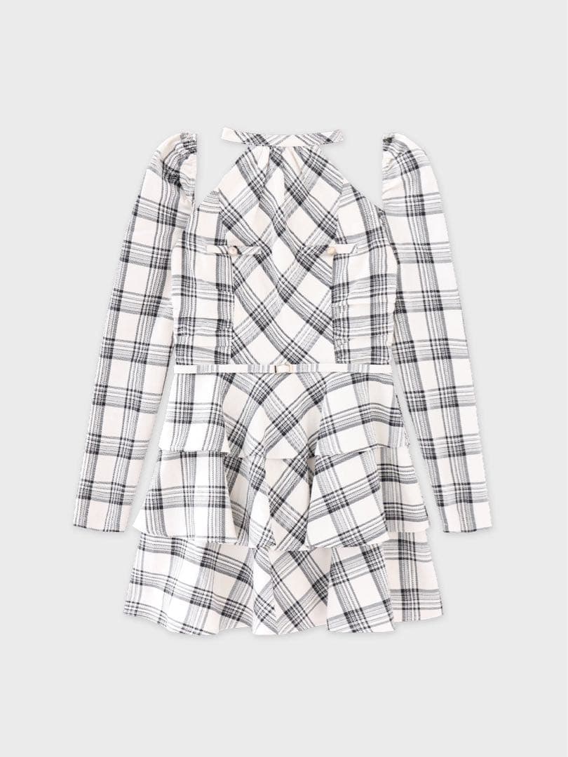 エムミーエメ Sleeve halter check mini onepice