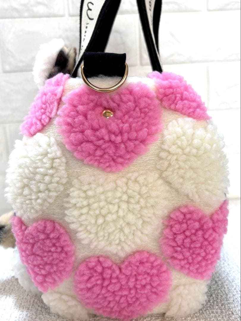 H*U様 コヤンイサムチョン　ハンドメイド　ハートボアバッグ　ピンク　ヒョウ柄う