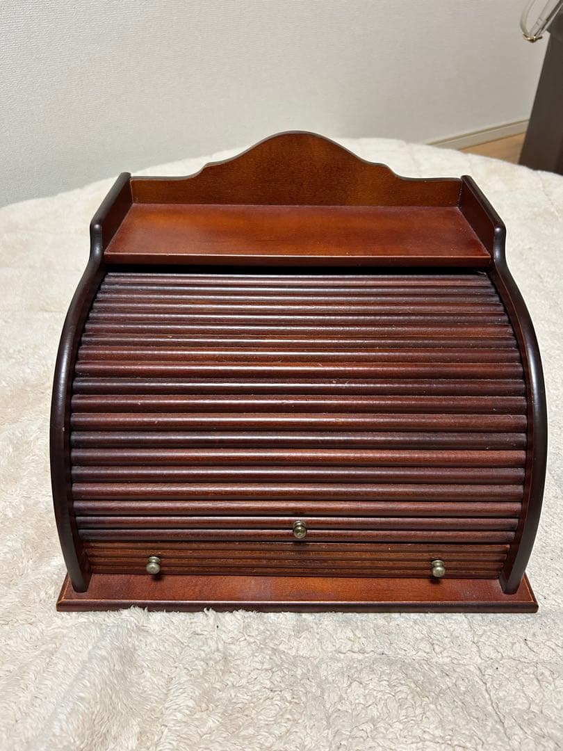 木製ロールトップ　レターボックス　アンティーク　ヴィンテージ　レトロ家具