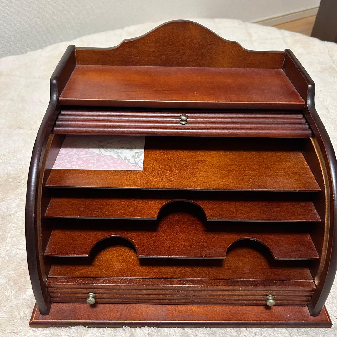 木製ロールトップ　レターボックス　アンティーク　ヴィンテージ　レトロ家具