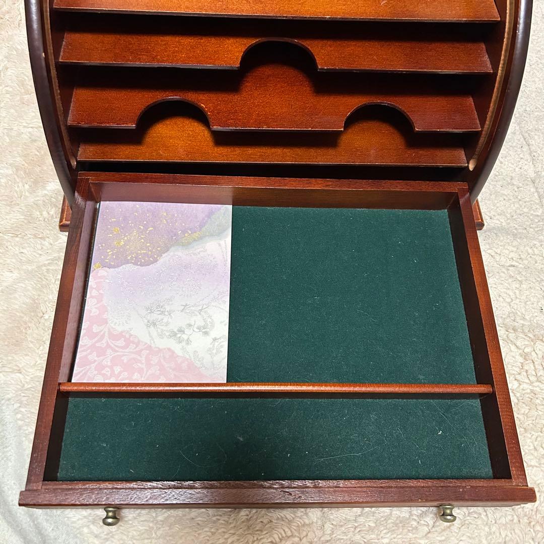 木製ロールトップ　レターボックス　アンティーク　ヴィンテージ　レトロ家具