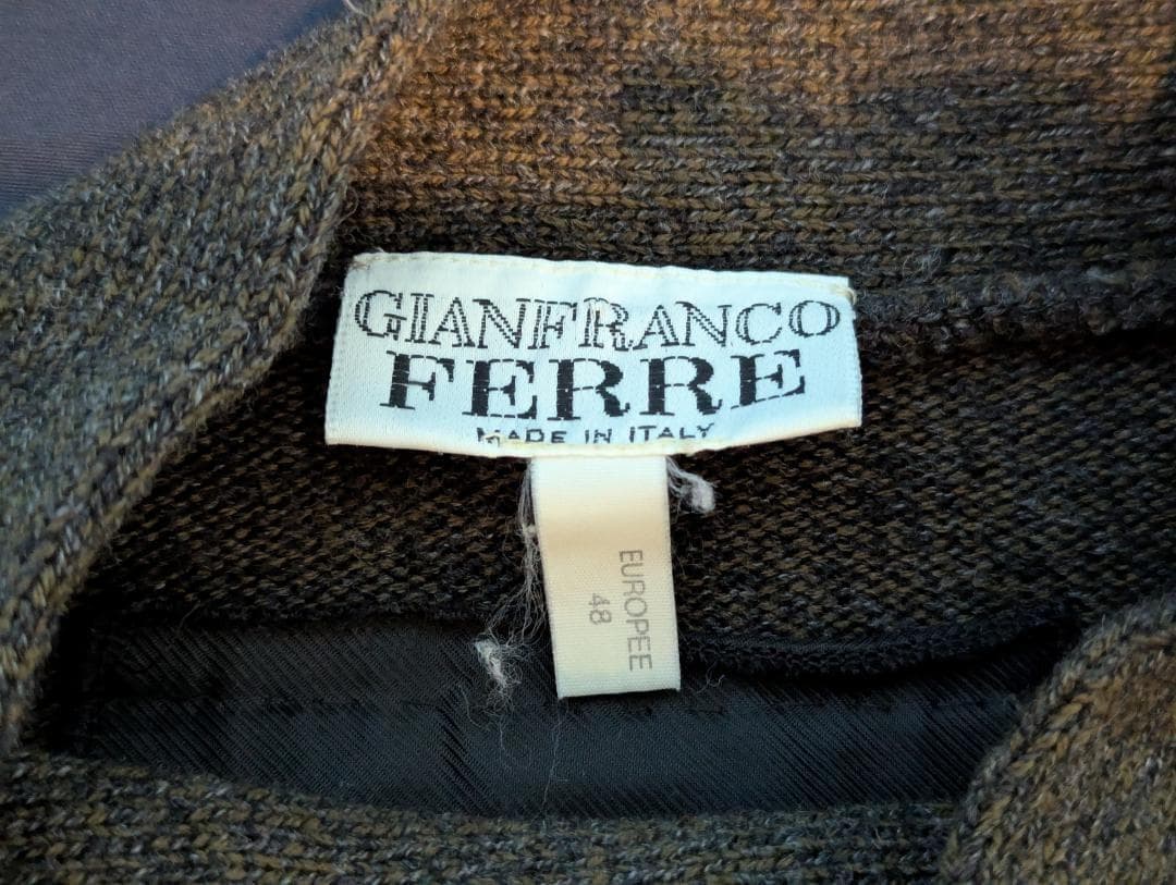80s 90s VINTAGE ジャンフランコフェレ レザー デザインニット