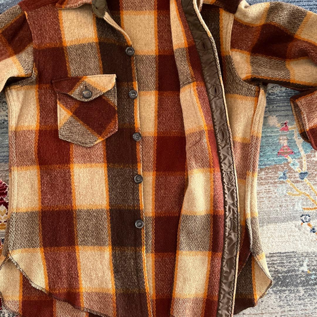 70s ウールリッチ　WOOL RICH ウールシャツ　M ブラウン系チェック