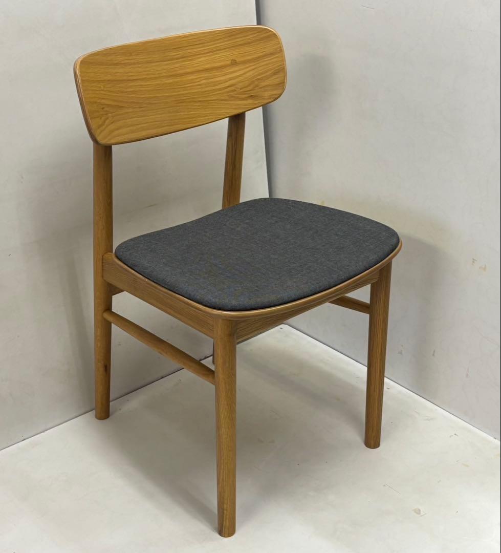 ☆MUJI 無印良品 ラウンドチェア 布材 オーク②