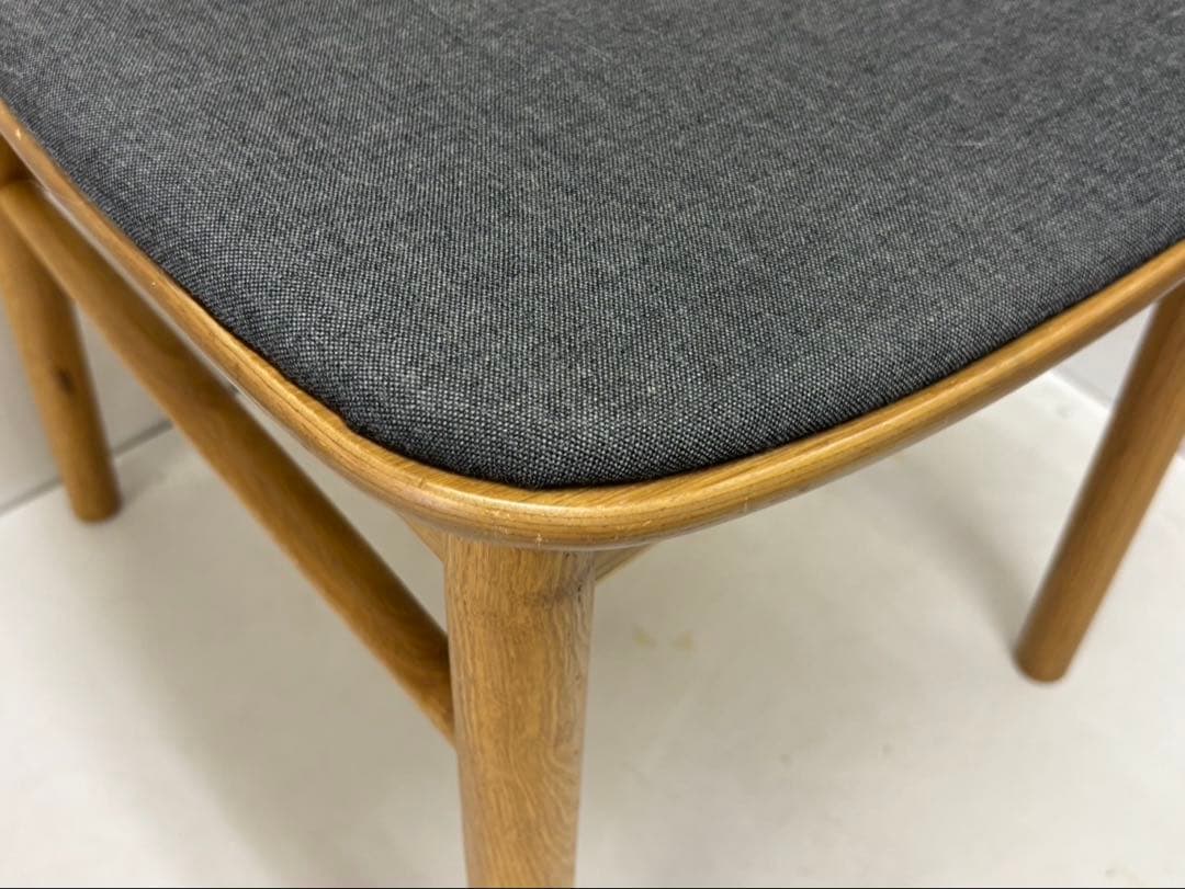 ☆MUJI 無印良品 ラウンドチェア 布材 オーク②