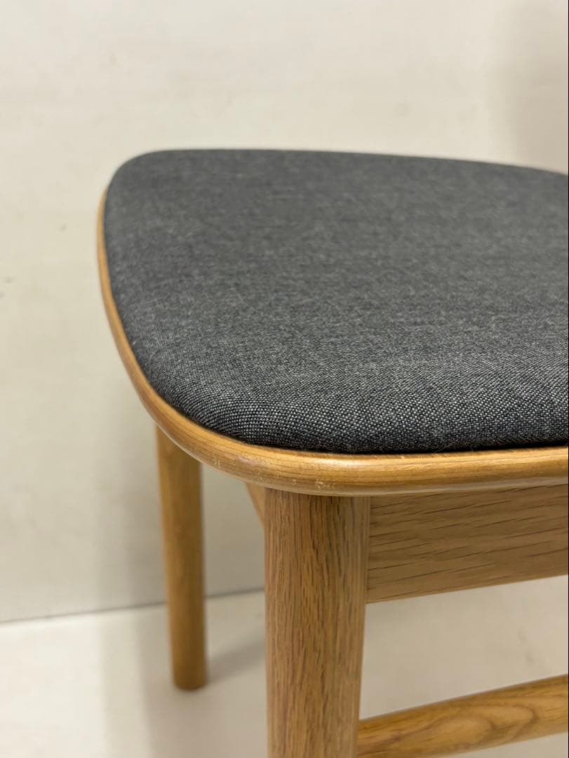 ☆MUJI 無印良品 ラウンドチェア 布材 オーク②