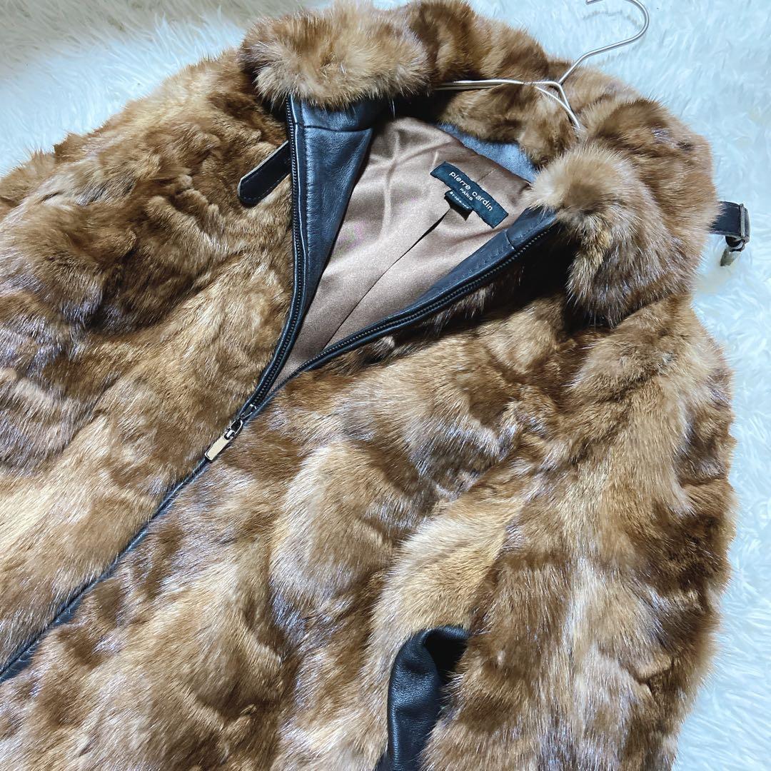 最高級⭐️ピエールカルダン　ラムレザージャケット　セーブル　シングルライダース