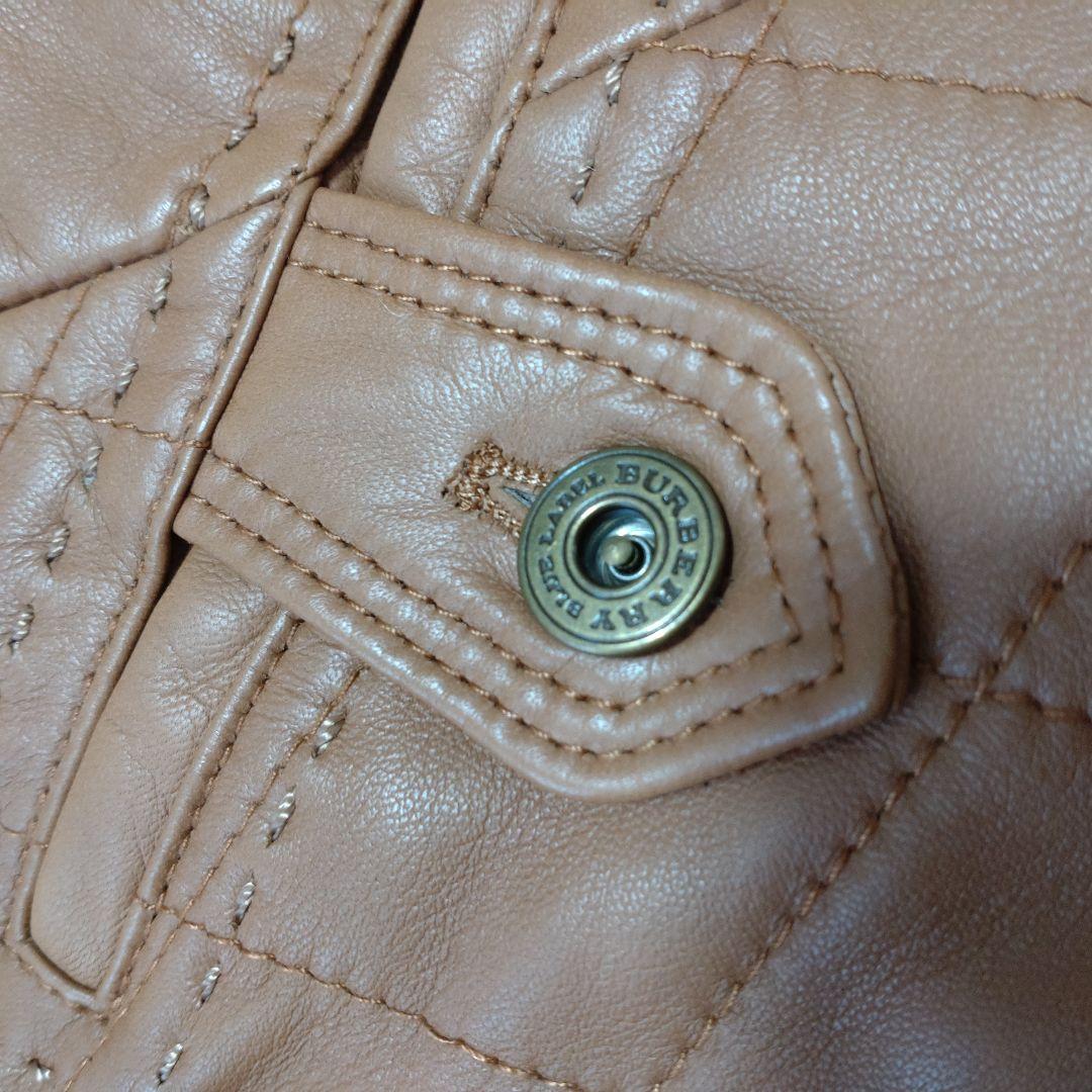 極美品　バーバリーブルーレーベル　ラムレザー　ノバチェック　フォックスファー