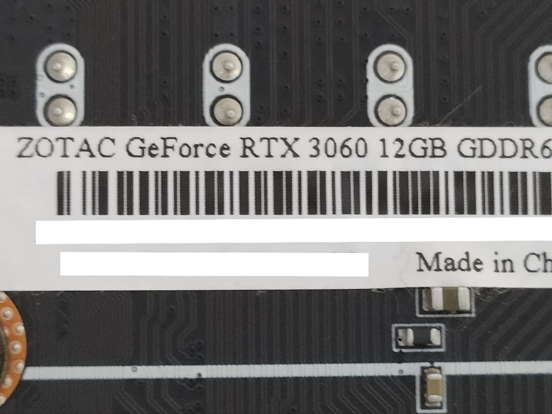 H*K様 ZOTAC GeForce RTX 3060 12GB