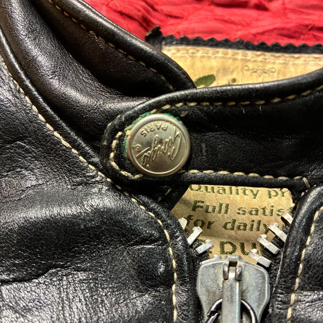 【激レア】90s GIORGIO レザーライダース 稲妻 ワッペン 刺繍 短丈