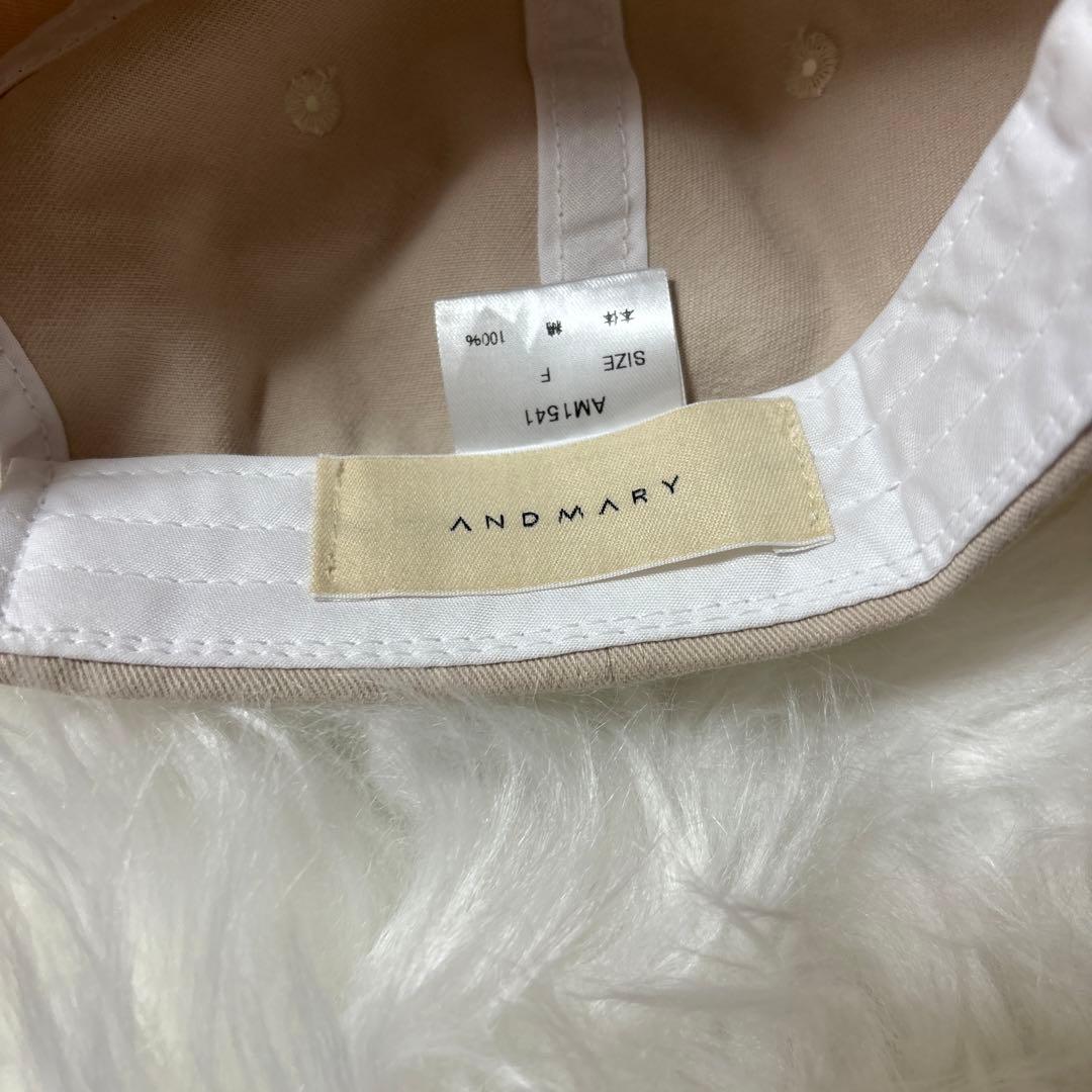 ANDMARY アンドマリー Mary logo cap beige