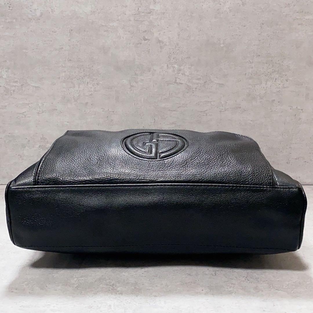 極美品✨ジョルジオアルマーニ トートバッグ 2way 大容量 A4収納 ブラック