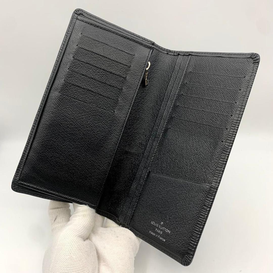 美品 ルイヴィトン ポルトフォイユ ブラザ 長財布 エピ ブラック 黒