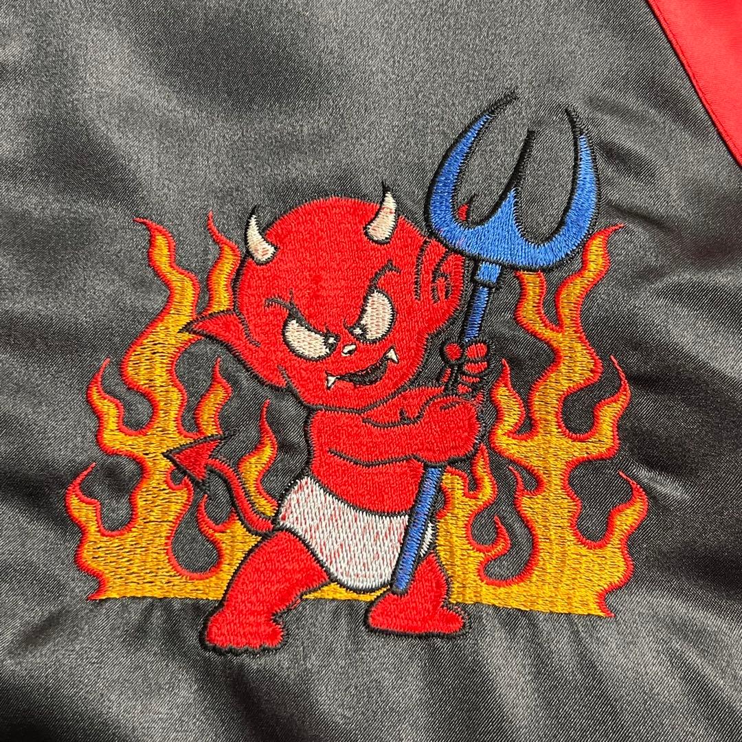 GREAT RED HOT POWER OF DEVILS スカジャン 炎 刺繍