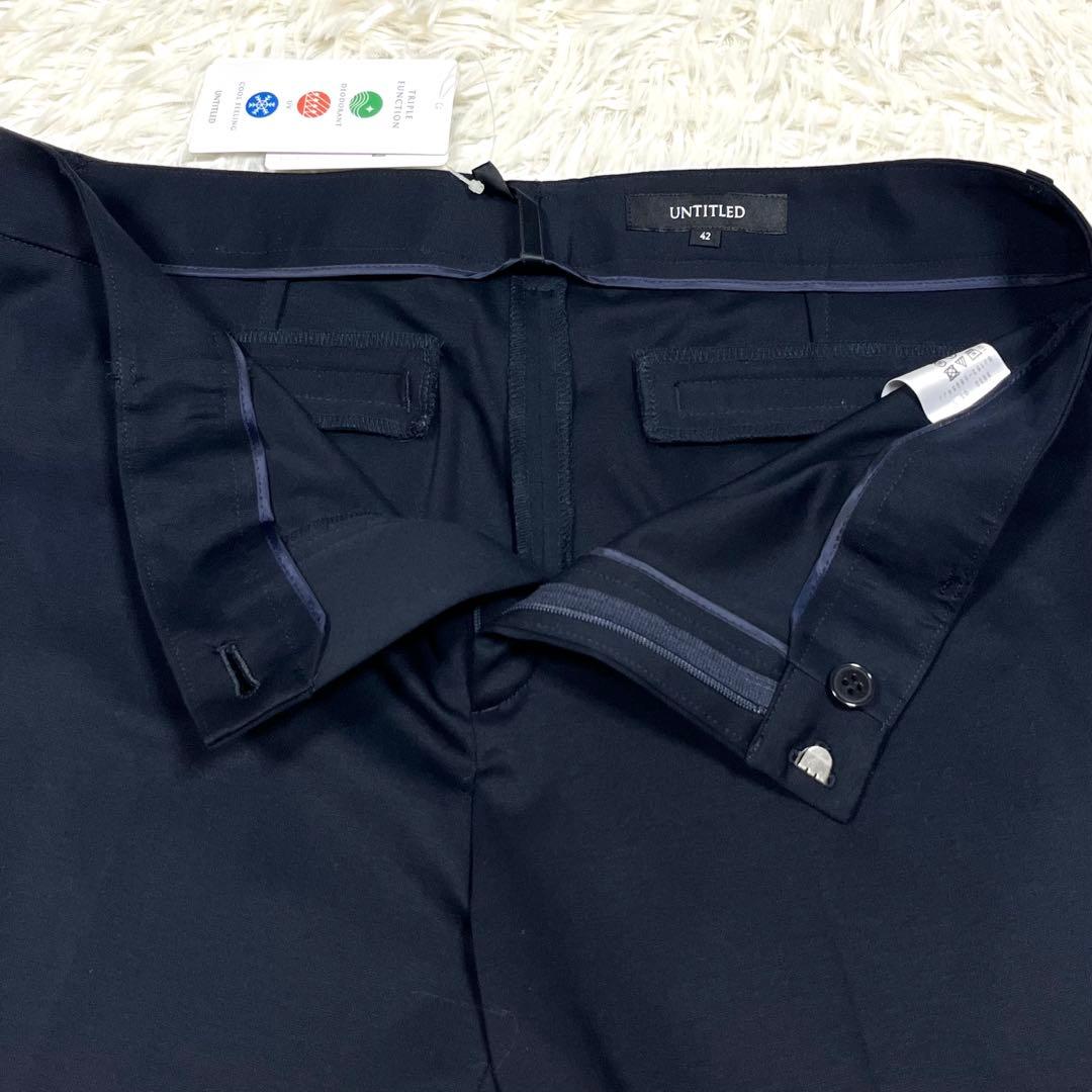 『未使用』アンタイトル セットアップスーツ トリアセテート混 濃紺 大きいサイズ
