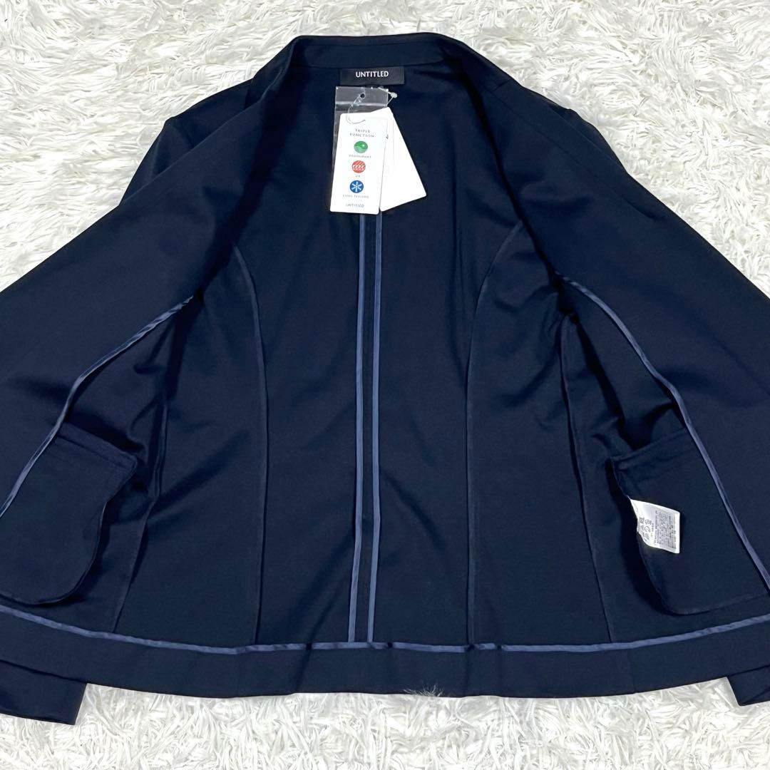 『未使用』アンタイトル セットアップスーツ トリアセテート混 濃紺 大きいサイズ