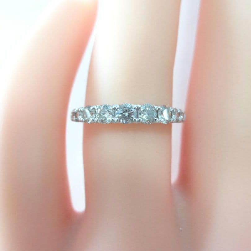 【美品】0.50ct　ダイヤモンド　ハーフエタニティ　リング　プラチナ