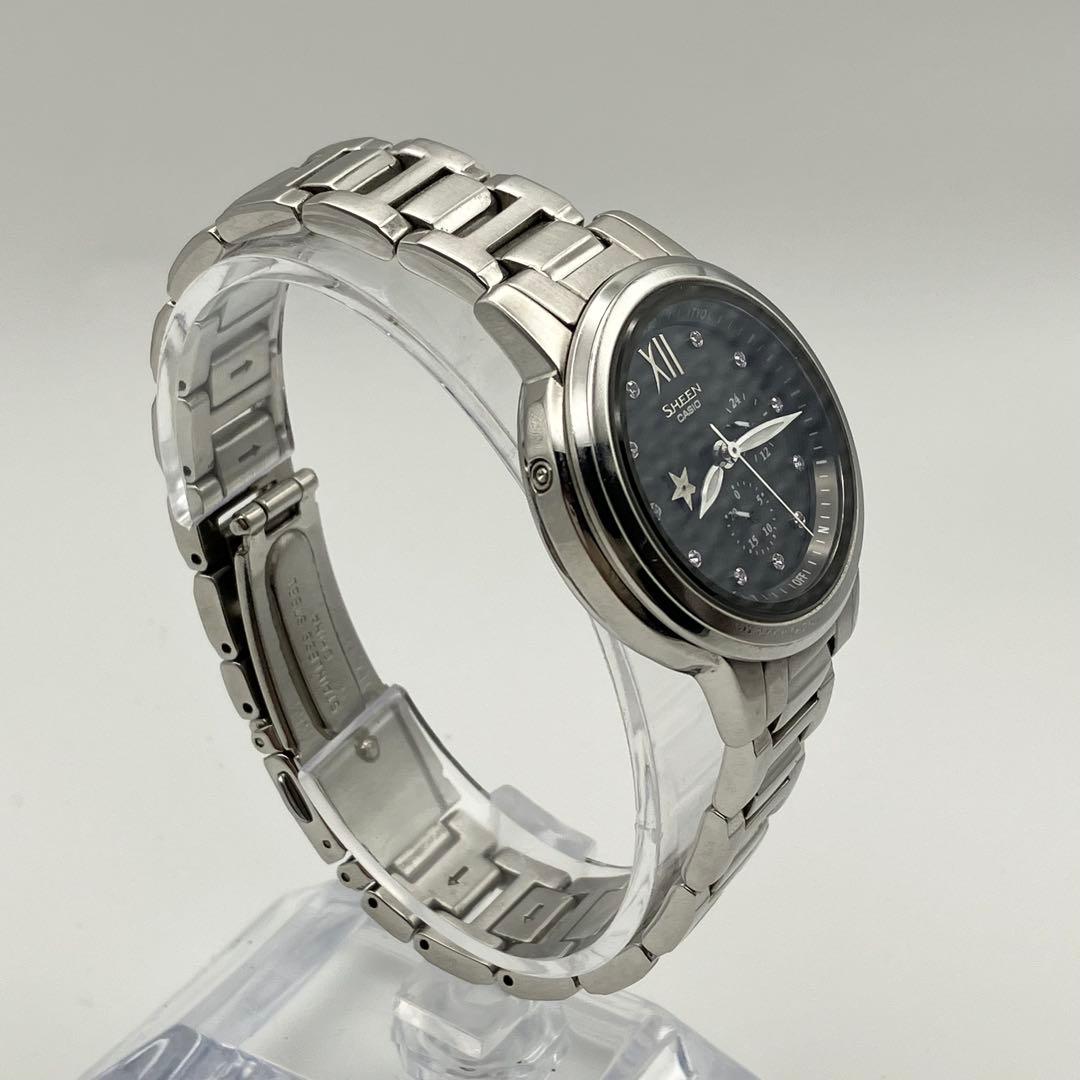 美品　カシオ　SHEEN　電波ソーラー　腕時計　クロノグラフ　レディース　稼働品