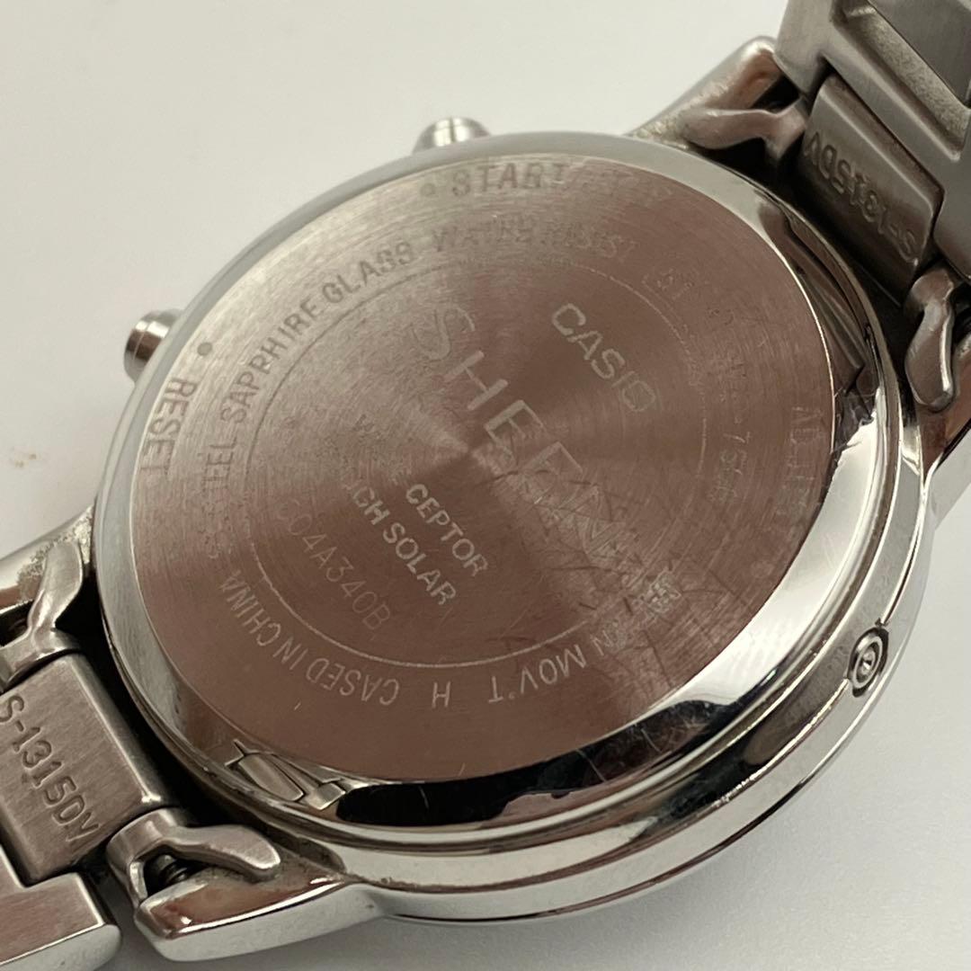 美品　カシオ　SHEEN　電波ソーラー　腕時計　クロノグラフ　レディース　稼働品