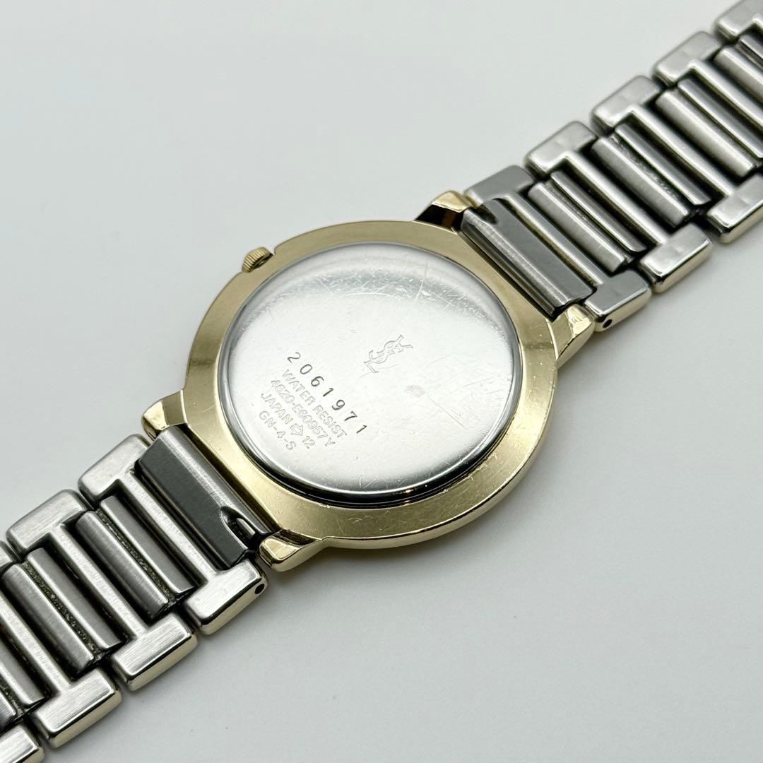 ✨新品電池・稼働✨サンローラン 腕時計 クォーツ ラウンド コンビ レディース