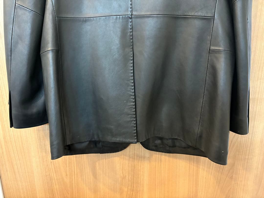 J.PRESS ジェイプレス ラムレザーテーラードジャケット 黒 Ｌサイズ