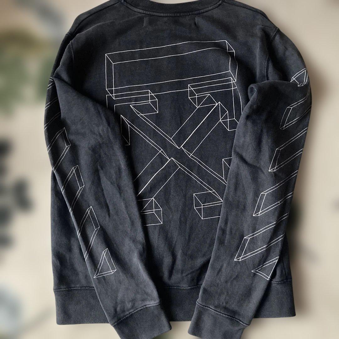 「値下げ」Off-White ダークグレー スウェットシャツ