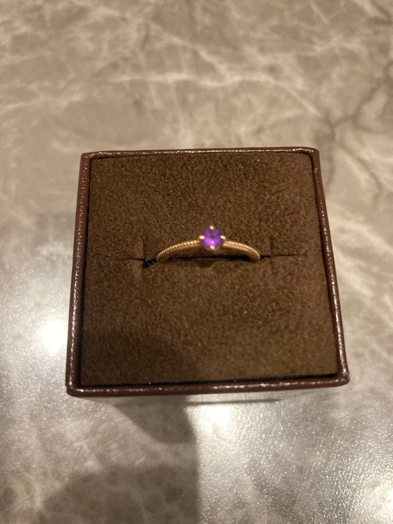 agete アガット K10 ゴールド ピンキーリング アメジスト