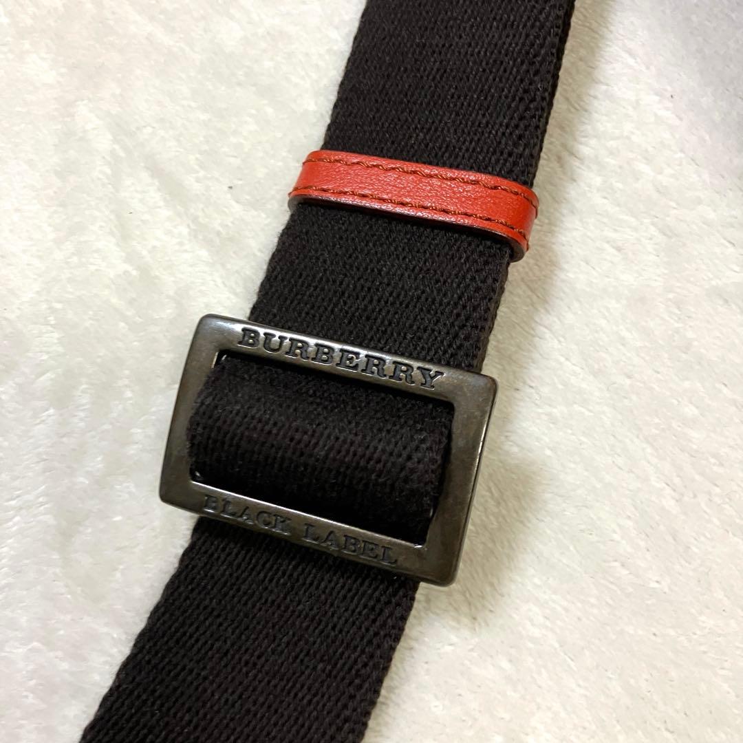 バーバリー ブラックレーベル ボディバッグ オレンジ レザー ワンショルダー