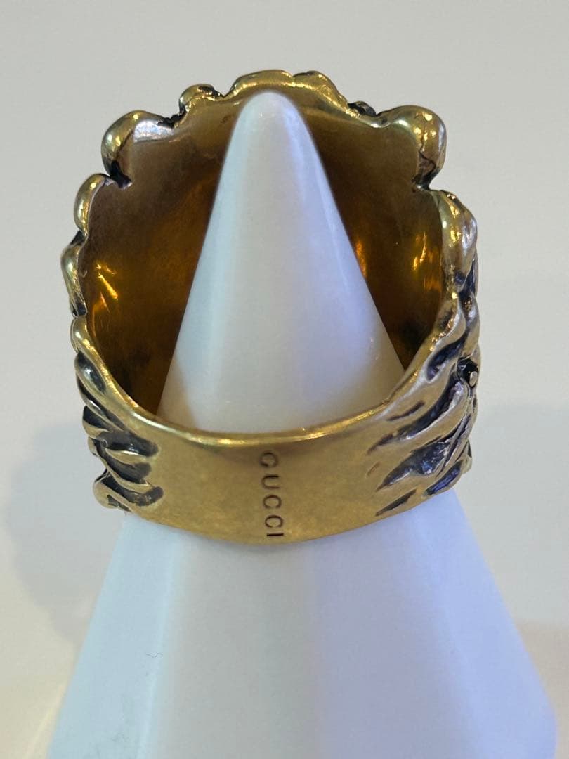 GUCCI ライオンヘッド ゴールドリング　23号