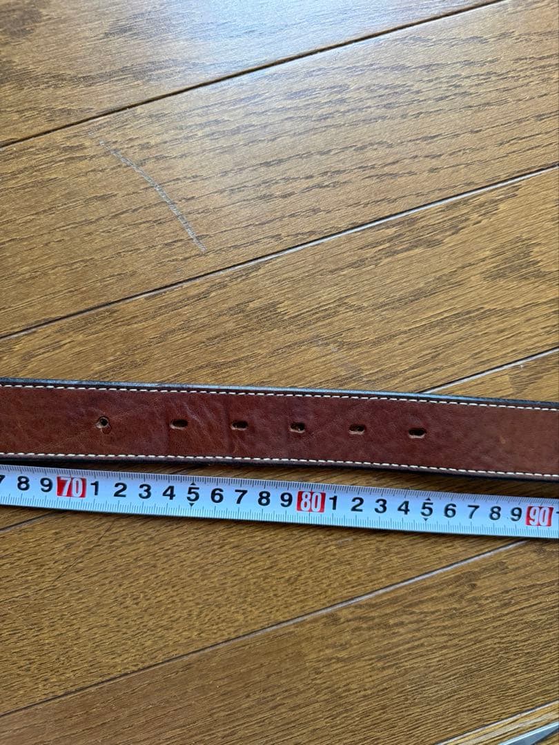 visvim レザーベルト ブラウン ステッチ 刻印