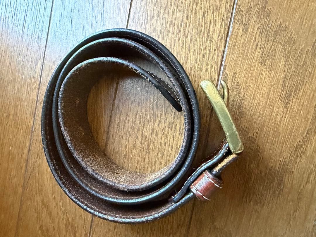 visvim レザーベルト ブラウン ステッチ 刻印