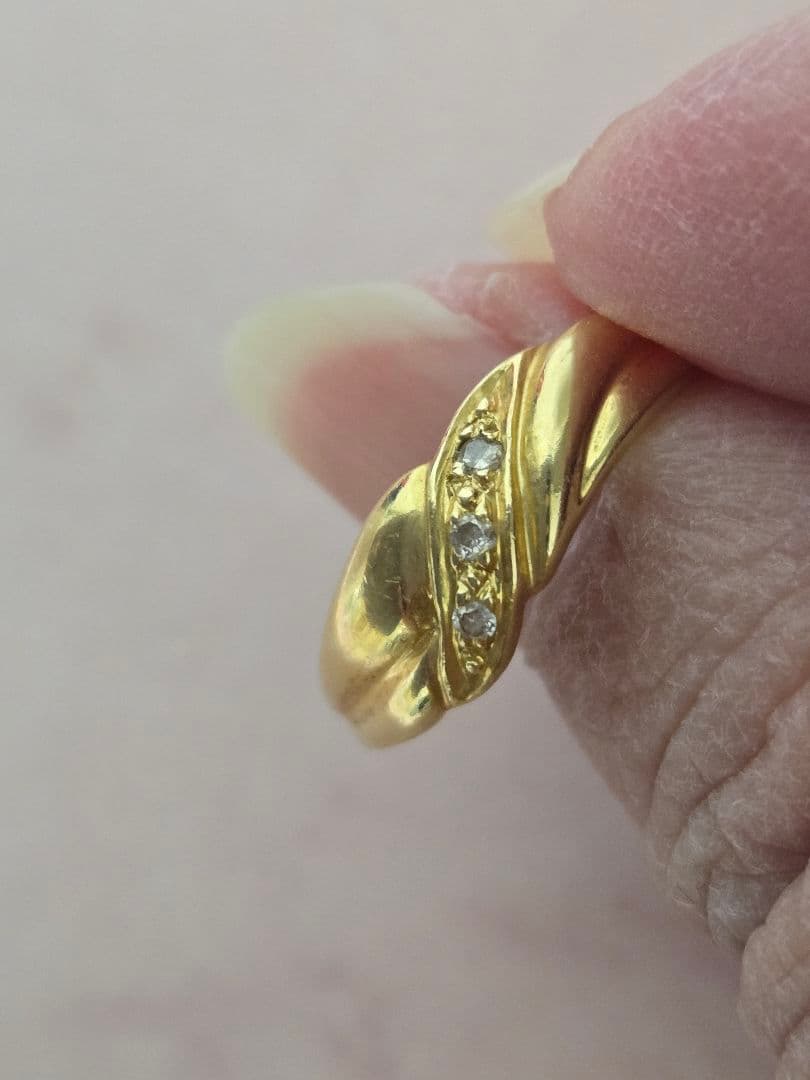 ジュエリーマキ　K18 　天然ダイヤモンドリング　10号