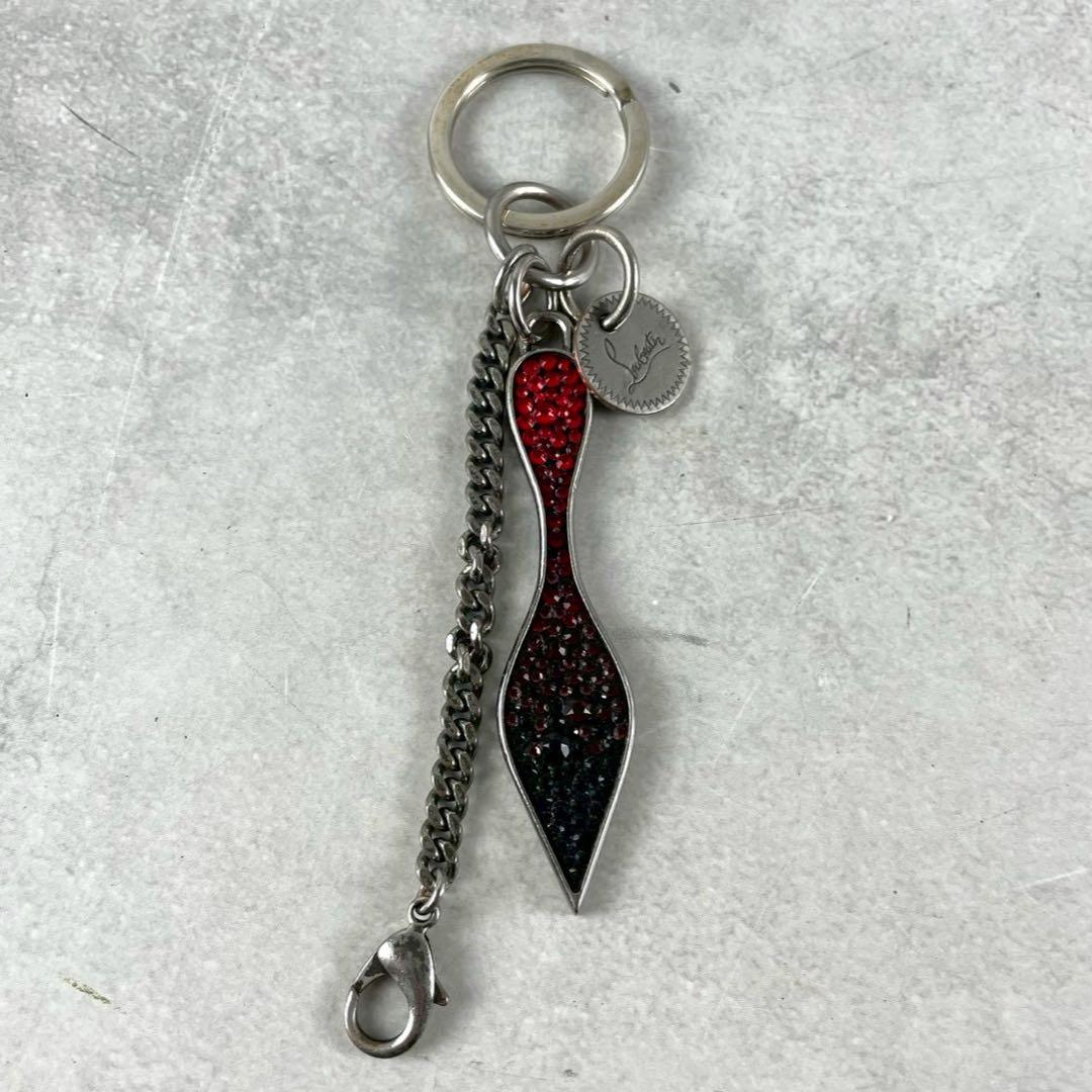 【極美品】クリスチャンルブタン キーリング レッドソール ロゴ金具 赤