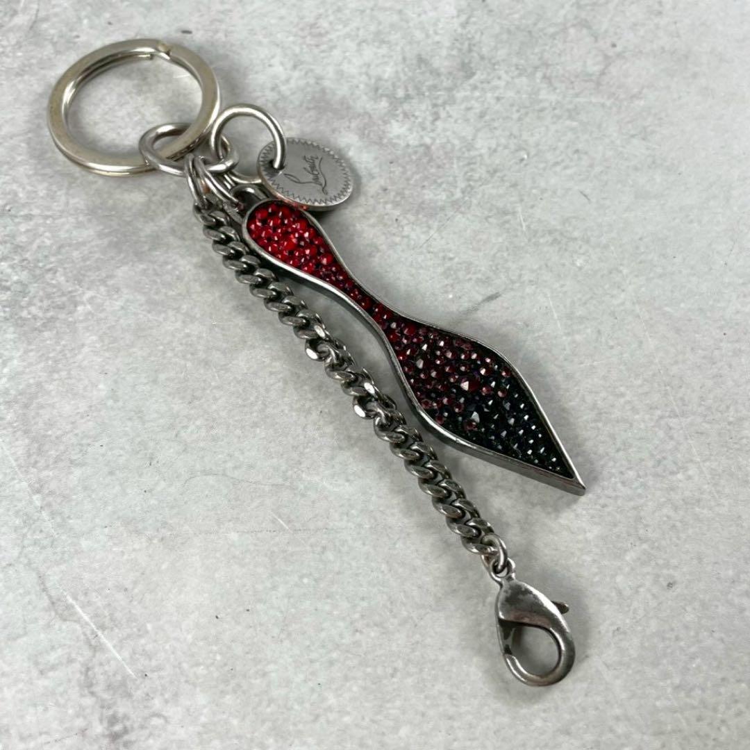 【極美品】クリスチャンルブタン キーリング レッドソール ロゴ金具 赤