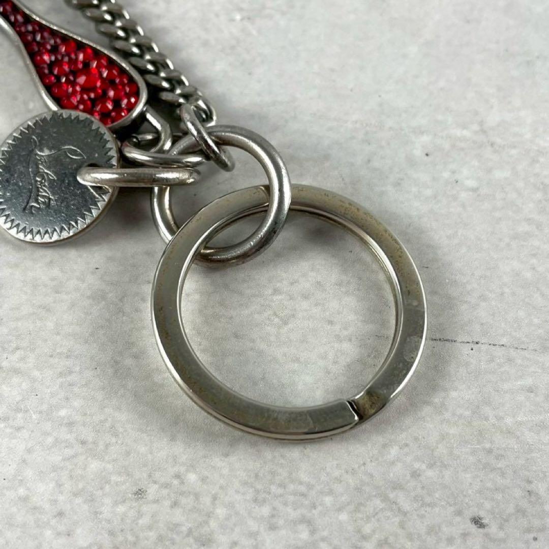 【極美品】クリスチャンルブタン キーリング レッドソール ロゴ金具 赤
