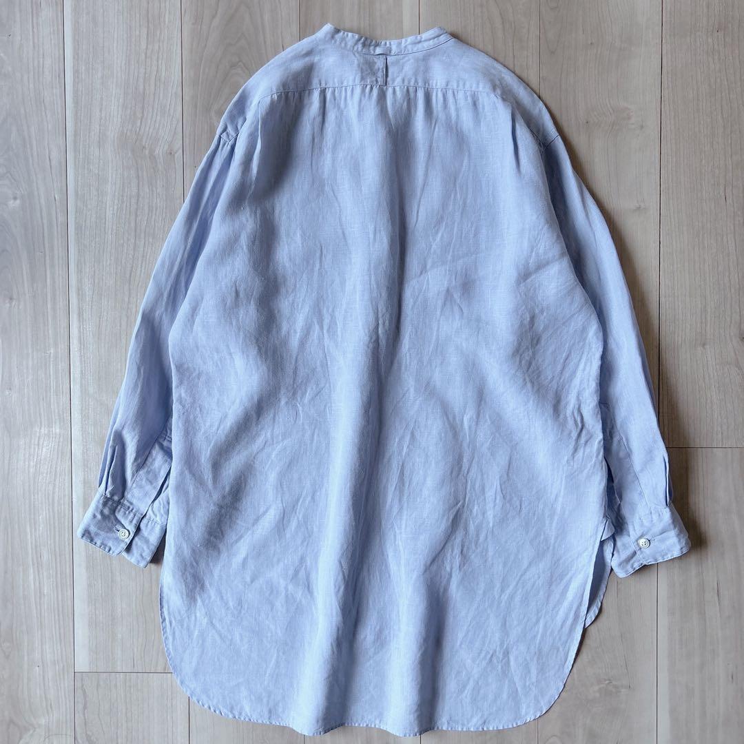 マーガレットハウエル 水色 SHIRTING LINEN SHIRTS 2