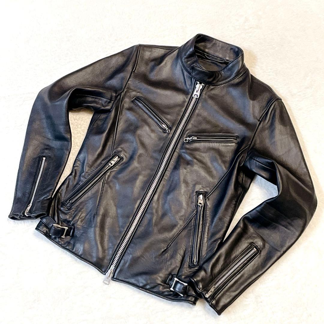 【美品】JACKROSE ジャックローズ 羊革 レザージャケット ライダース S