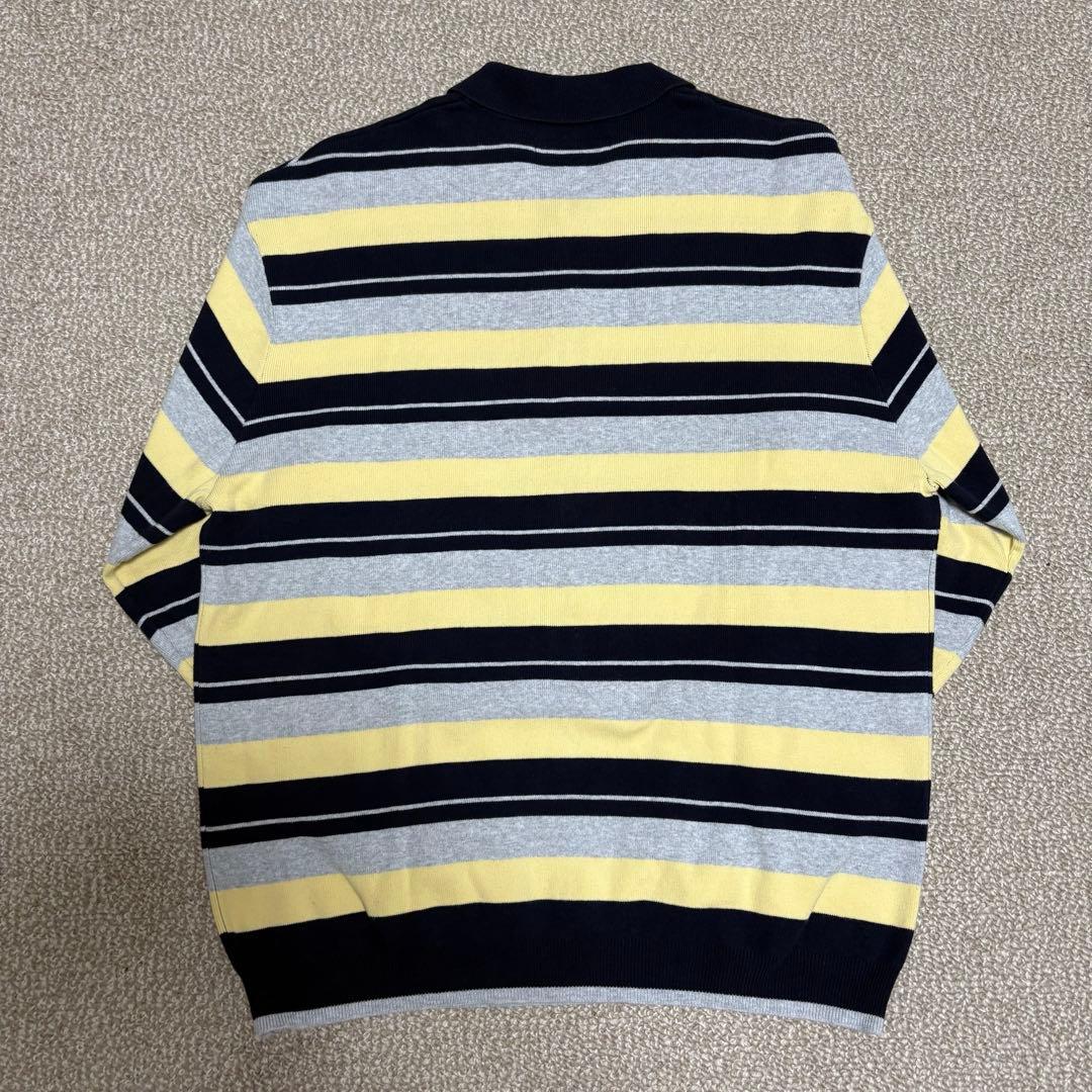 supreme Stripe Zip L/S Polo サイズS