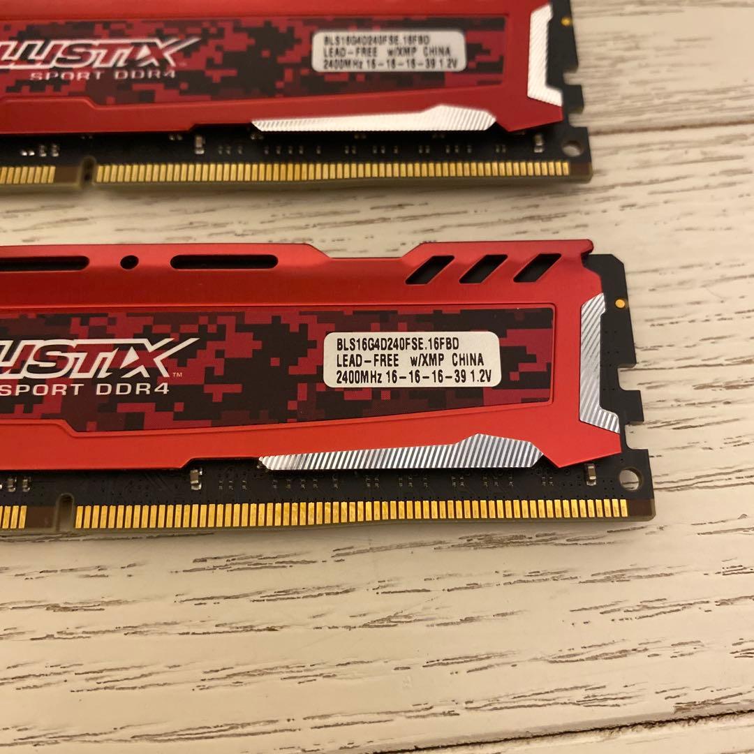 【Crucial】BALLISTIX SPORT 16GB DDR4 メモリ4枚