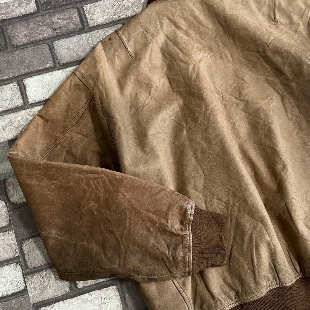 ジャケット・アウター OLD -90's leather bomber jacket moca