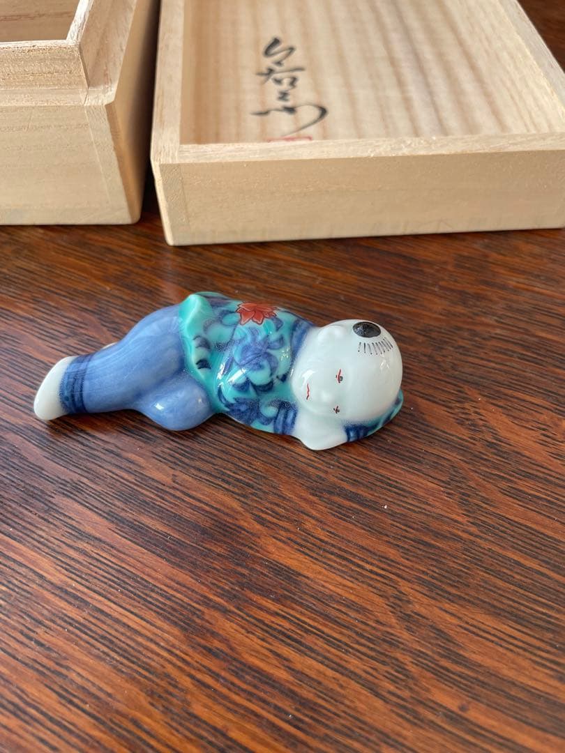 ★新品未使用★色鍋島 今右衛門　唐子　箸置き