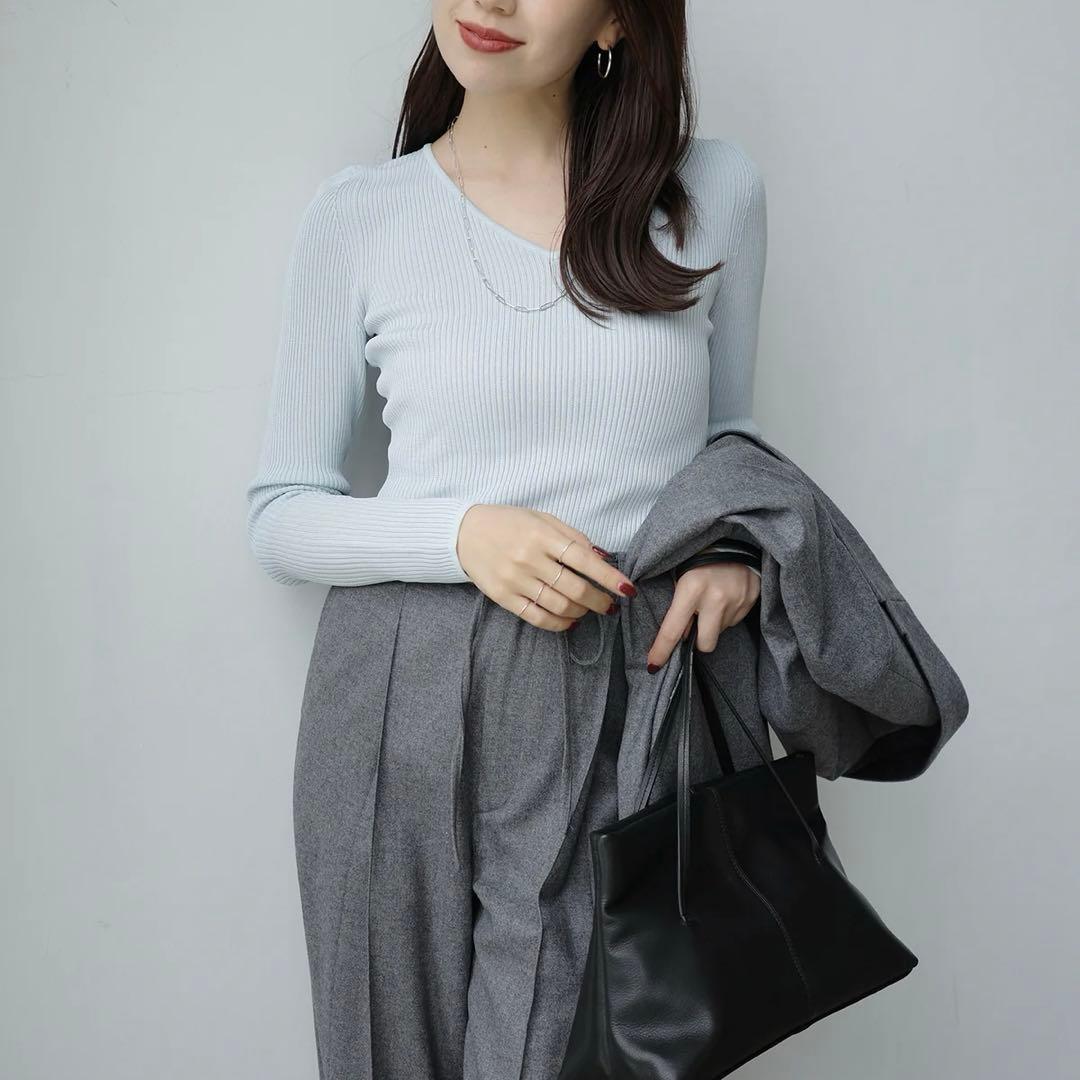 【新品】リュクスビスコースリブニットプルオーバー