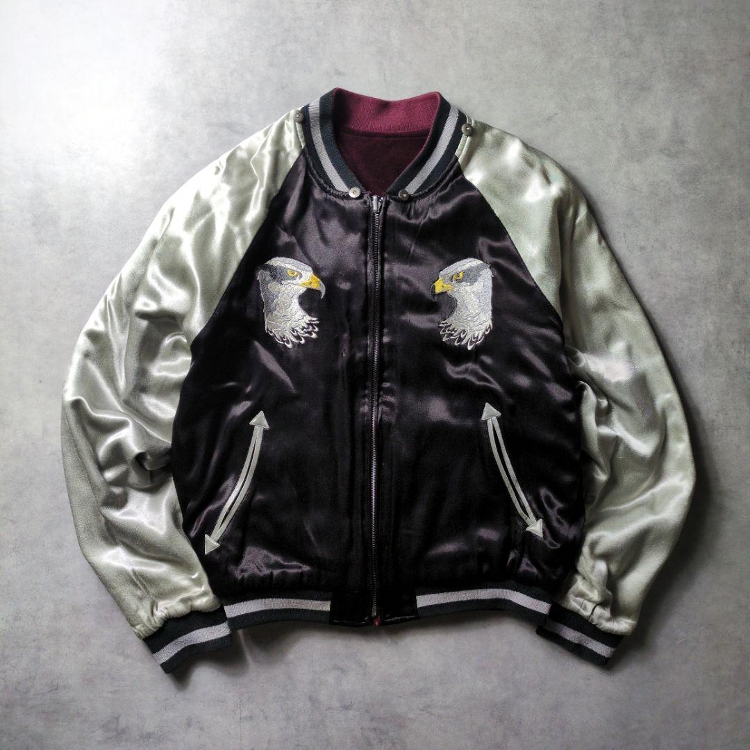 00s PPFM サテン 別珍 リバーシブル 刺繍 スカジャン