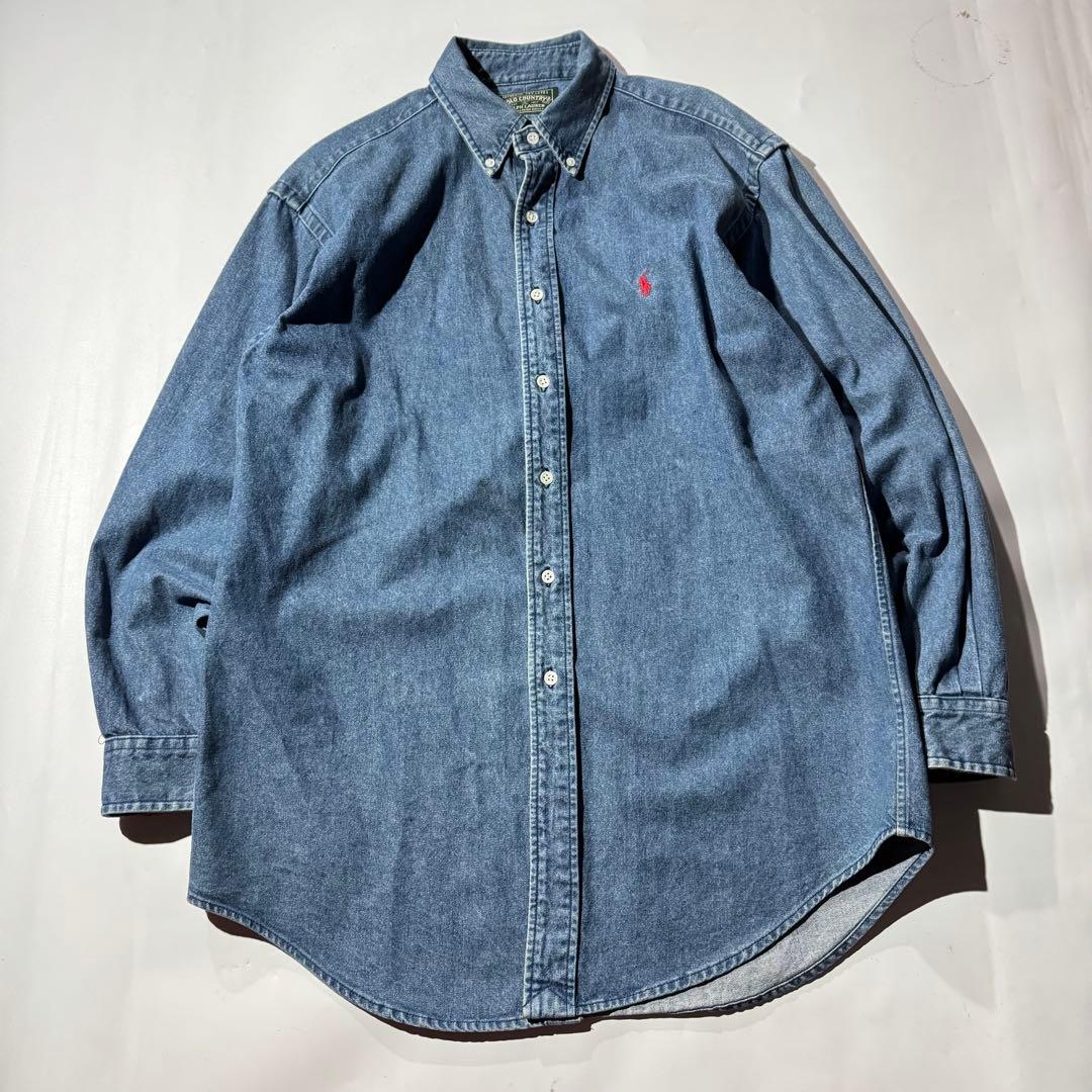 ひ*ろ様 80s Polo Ralph Country denim L/S sh