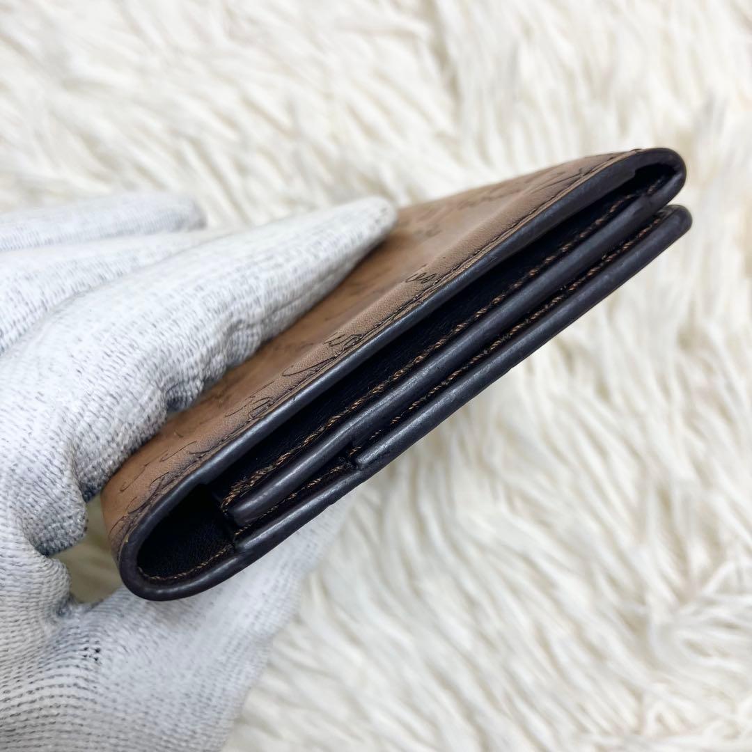 【美品】ベルルッティ 名刺入れ レザー フラップ カリグラフィー インブイア